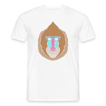 Baboon Pavian Primat Affe Affen - Männer T-Shirt - Weiß - Vorne - AI Model Male 178 dark (178cm)