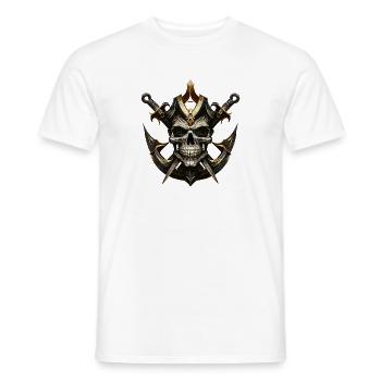 Skull Warrior with Swords - Men's T-Shirt - white - Front - AI Model Male 178 dark (178cm)