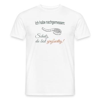 J’ai mesuré : Chérie, tu es géniale ! - T-shirt homme - blanc - Devant - AI Model Male 178 dark (178cm)