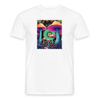Psychedelische Pilze im Mandalawald - Männer T-Shirt - Weiß - Vorne - AI Model Male 178 dark (178cm)
