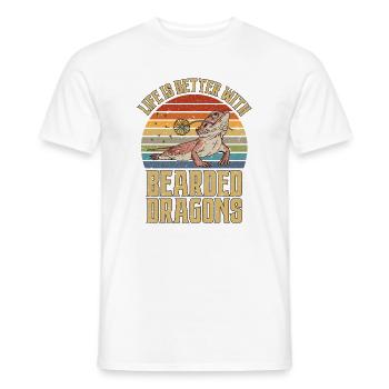 Life Is Better With Bearded Dragons Retro Vintage - Men's T-Shirt - white - Front - AI Model Male 178 dark (178cm)
