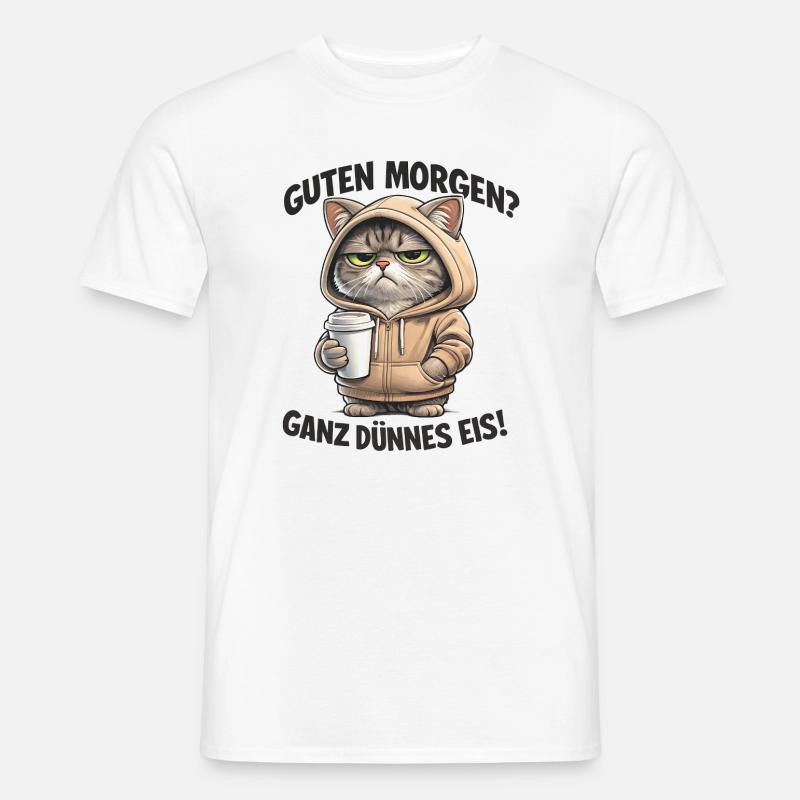 Sweat à capuche Cat Cafe Morning Pull - T-shirt homme - blanc