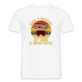 School Is Important But Skiing Is Importuner - Männer T-Shirt - Weiß - Vorne - AI Model Male 178 dark (178cm)