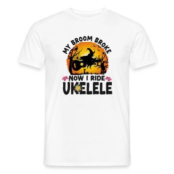 Ukulélé hawaïen Ukulélé Halloween Mon - T-shirt homme - blanc - Devant - AI Model Male 178 dark (178cm)