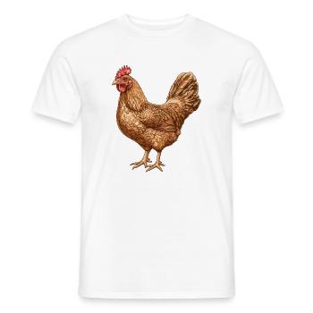 Huhn-Illustration im warmen Federmuster - Männer T-Shirt - Weiß - Vorne - AI Model Male 178 dark (178cm)