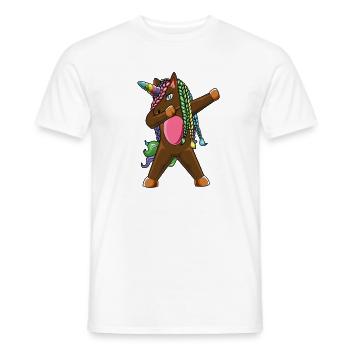 Einhorn-Zöpfe abtupfen Regenbogenhaar-Magie-Fantasie - Männer T-Shirt - Weiß - Vorne - AI Model Male 178 dark (178cm)