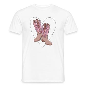 Westernstiefel und Herz, bohemische Poesie - Männer T-Shirt - Weiß - Vorne - AI Model Male 178 dark (178cm)