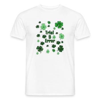 Trial & Error Clover (try vs. study) - Men's T-Shirt - white - Front - AI Model Male 178 dark (178cm)