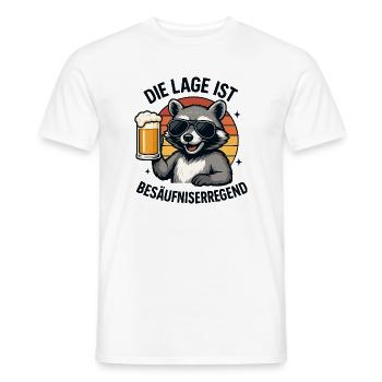 Raccoon Beer Hero Sunglasses Raccoon Beer - Men's T-Shirt - white - Front - AI Model Male 178 dark (178cm)