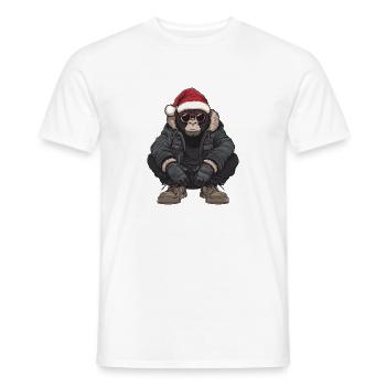 Gorilla Weihnachten Winter - Männer T-Shirt - Weiß - Vorne - AI Model Male 178 dark (178cm)