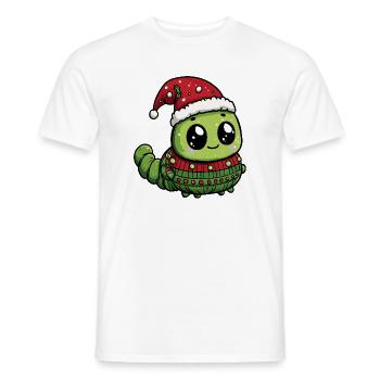 Noël de Noël Worm - T-shirt homme - blanc - Devant - AI Model Male 178 dark (178cm)
