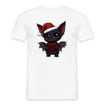 Bat Christmas Xmas - Men's T-Shirt - white - Front - AI Model Male 178 dark (178cm)