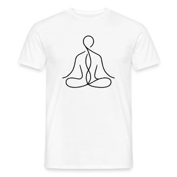 Meditation Line Art – Minimalist Meditation - Men's T-Shirt - white - Front - AI Model Male 178 dark (178cm)