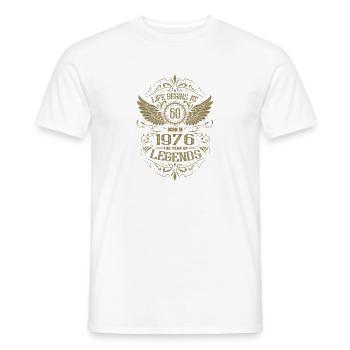 60. Geburtstag Leben beginnt Engel Flügel Jahrgang - Männer T-Shirt - Weiß - Vorne - AI Model Male 178 dark (178cm)