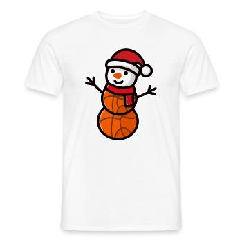 Basketball Snowman Sports de Noël - T-shirt homme - blanc - Devant - AI Model Male 178 dark (178cm)