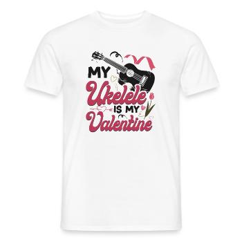 Valentines ukulélé hawaïen - T-shirt homme - blanc - Devant - AI Model Male 178 dark (178cm)