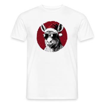 Santa donkey with sunglasses - Men's T-Shirt - white - Front - AI Model Male 178 dark (178cm)