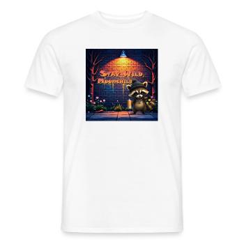 Graffiti Enfant de la Lune des ratons laveurs urbains - T-shirt homme - blanc - Devant - AI Model Male 178 dark (178cm)