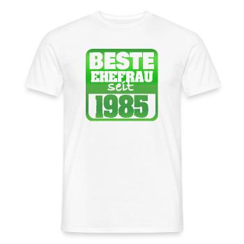 Femme 1985 - T-shirt homme - blanc - Devant - AI Model Male 178 dark (178cm)