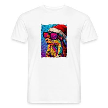 Squirrel Christmas Portrait - Men's T-Shirt - white - Front - AI Model Male 178 dark (178cm)