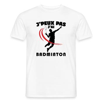 Je Peux Pas J'ai Badminton - T-shirt homme - blanc - Devant - AI Model Male 178 dark (178cm)