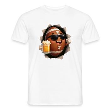 Bière de football - T-shirt homme - blanc - Devant - AI Model Male 178 dark (178cm)