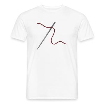 Needle and Thread Ornament - Men's T-Shirt - white - Front - AI Model Male 178 dark (178cm)