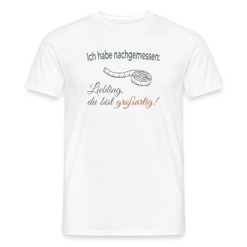 J’ai mesuré : Chérie, tu es géniale - T-shirt homme - blanc - Devant - AI Model Male 178 dark (178cm)