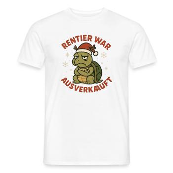 Reindeer was turtle Xmas - Men's T-Shirt - white - Front - AI Model Male 178 dark (178cm)