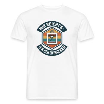 3D Druck Mir reichts G-Code - Männer T-Shirt - Weiß - Vorne - AI Model Male 178 dark (178cm)