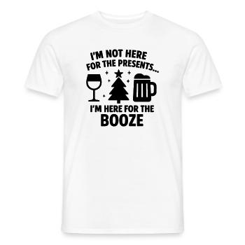 Ici pour l’alcool de Noël drôle - T-shirt homme - blanc - Devant - AI Model Male 178 dark (178cm)