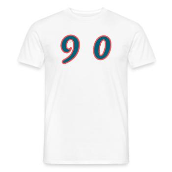 90. 90 JAHRE. 90-JÄHRIGES JUBILÄUM. 90-JÄHRIGES JUBILÄUM. - Männer T-Shirt - Weiß - Vorne - AI Model Male 178 dark (178cm)