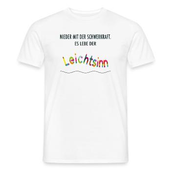 Es lebe der Leichtsinn – Bunt & lebensfroh - Männer T-Shirt - Weiß - Vorne - AI Model Male 178 dark (178cm)