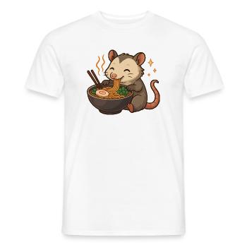 Opossum with noodles ramen kawaii opossum - Men's T-Shirt - white - Front - AI Model Male 178 dark (178cm)