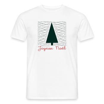 Sapin de Noël - Minimaliste - T-shirt homme - blanc - Devant - AI Model Male 178 dark (178cm)