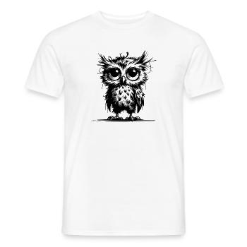 Müde Eulen Wächter des Waldes - Männer T-Shirt - Weiß - Vorne - AI Model Male 178 dark (178cm)