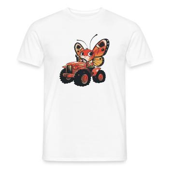 Fermier de tracteurs papillons - T-shirt homme - blanc - Devant - AI Model Male 178 dark (178cm)