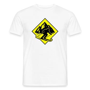 Ski Sport Silhouette Berge - Männer T-Shirt - Weiß - Vorne - AI Model Male 178 dark (178cm)