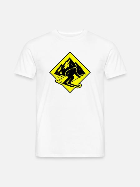 Ski Sport Silhouette Mountains - Men's T-Shirt - white