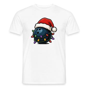 Boule de bowling drôle sur le thème de Noël - T-shirt homme - blanc - Devant - AI Model Male 178 dark (178cm)