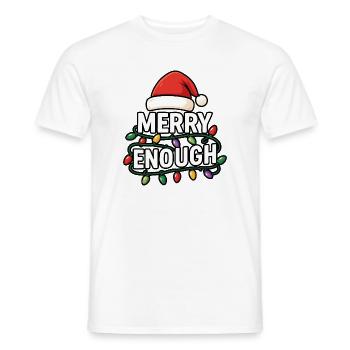 Fröhlich genug, Weihnachtsmann, Weihnachtssarkasmu - Männer T-Shirt - Weiß - Vorne - AI Model Male 178 dark (178cm)