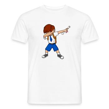 Dabbing Graduation Kid Diploma School Student - Men's T-Shirt - white - Front - AI Model Male 178 dark (178cm)