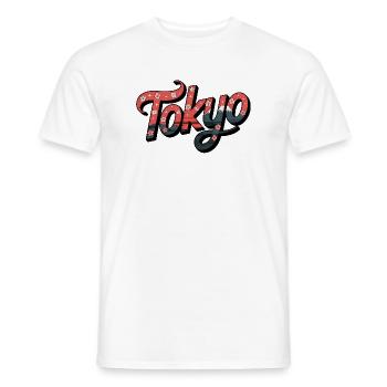 Tokyo - Logo japonais vintage - T-shirt homme - blanc - Devant - AI Model Male 178 dark (178cm)