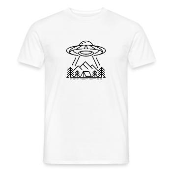 OVNI au campement - Logo extraterrestre cool - T-shirt homme - blanc - Devant - AI Model Male 178 dark (178cm)