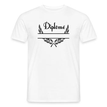 Diplôme in Laurel Wreath with Namespace - Men's T-Shirt - white - Front - AI Model Male 178 dark (178cm)