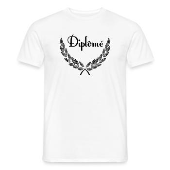Diplôme – Laurel Wreath - Men's T-Shirt - white - Front - AI Model Male 178 dark (178cm)