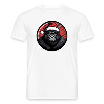 Nuit festive du Gorille Santa - T-shirt homme - blanc - Devant - AI Model Male 178 dark (178cm)