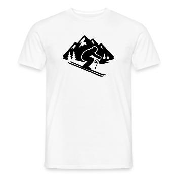 Ski Silhouette Mountains Slope - Men's T-Shirt - white - Front - AI Model Male 178 dark (178cm)