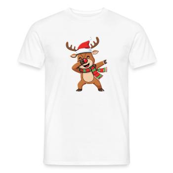 Lustiges dabbing Rentier Weihnachten - Männer T-Shirt - Weiß - Vorne - AI Model Male 178 dark (178cm)