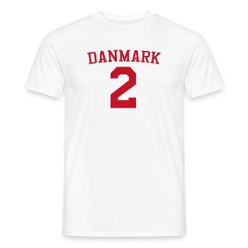 Denmark 2 – Red Text Design - Men's T-Shirt - white - Front - AI Model Male 178 dark (178cm)